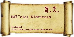 Móricz Klarissza névjegykártya